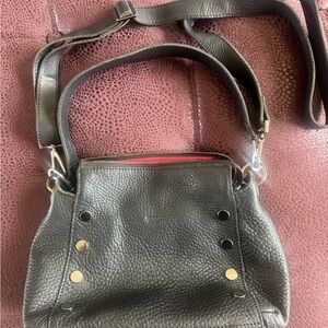Hammitt Black Crossbody Bag with Pebbled Leather and Silver Hardware